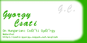 gyorgy csati business card